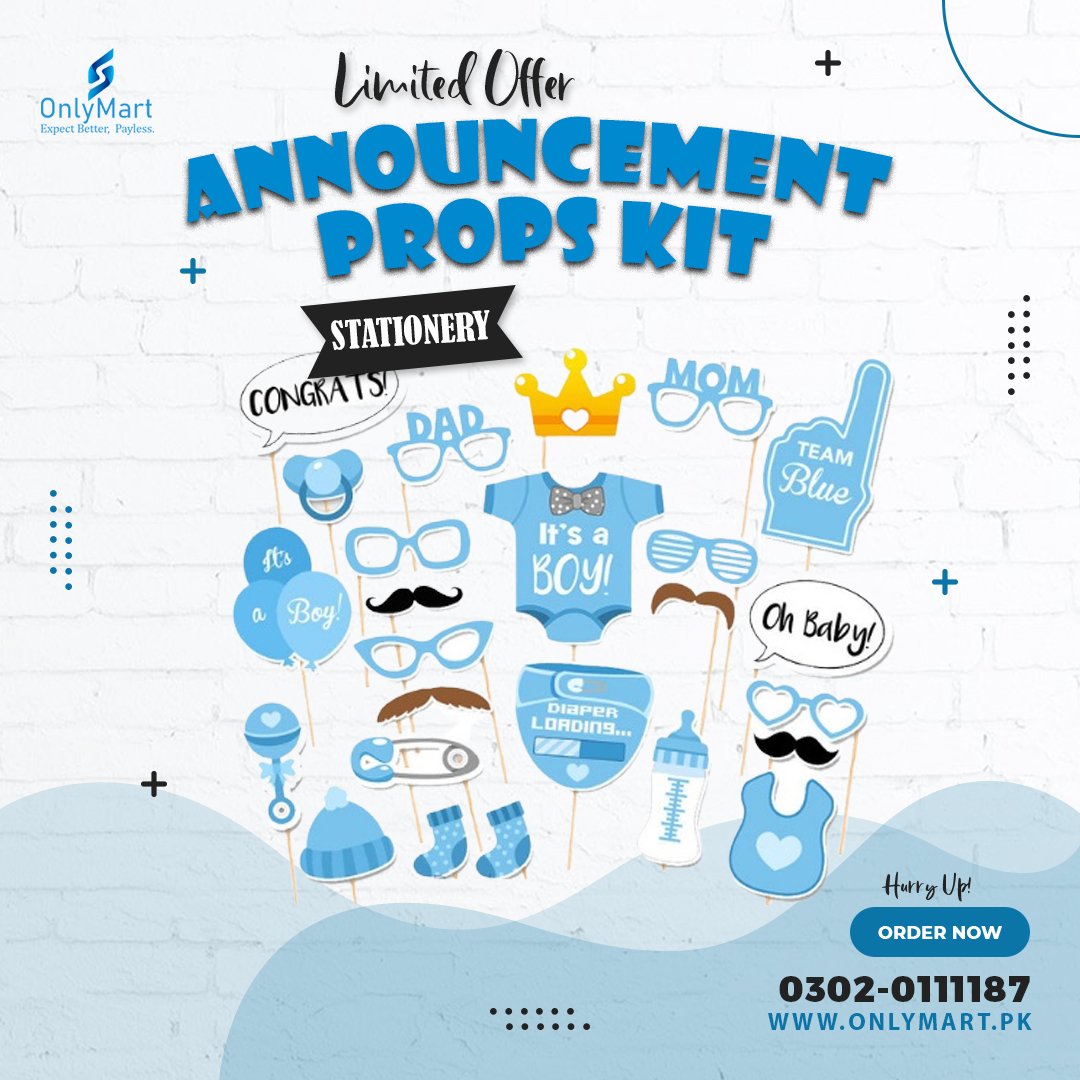 Baby Boy Announcement Props Only Mart