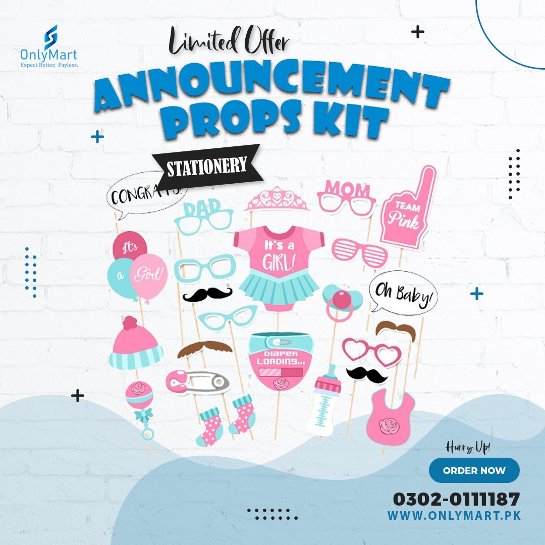 Baby Girl Announcement Props Only Mart