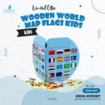 Wooden World Map Flags Kids