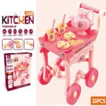 33Pcs Vibrant and Exciting Kitchen Tableware Toy Cart - Image 2