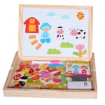Magnetic 3D Wooden Puzzle With Drawing Board - Image 3