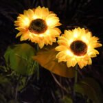 Pack Of 2 Waterproof Sunflower Solar Decorative Lights - Image 3