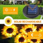 Pack Of 2 Waterproof Sunflower Solar Decorative Lights - Image 8