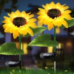 Pack Of 2 Waterproof Sunflower Solar Decorative Lights - Image 9