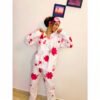 Women’s Printed Night Pajama Shirt Set - Image 4