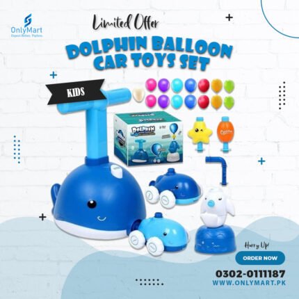 Dolphin Balloon Launcher and Air Powered Car Toys Set