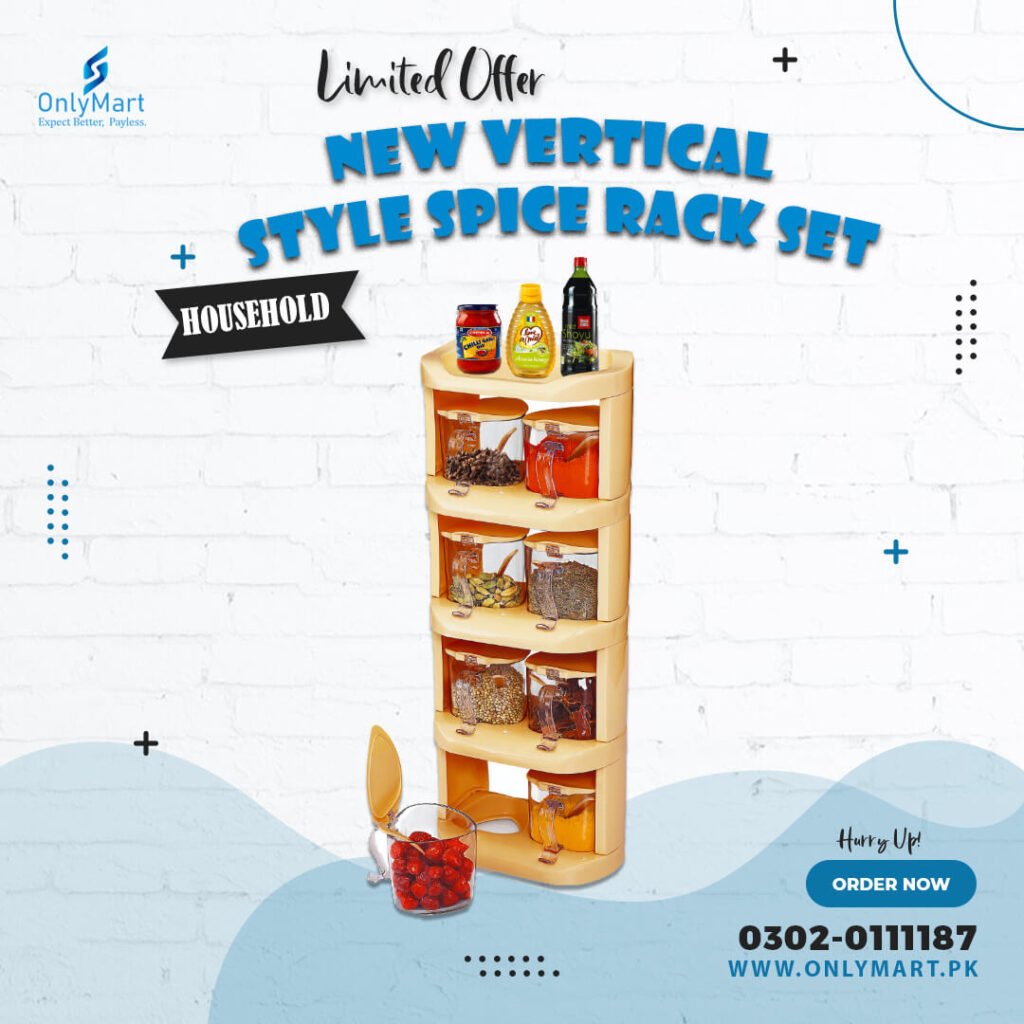 New Vertical Style Spice Rack Set - Only Mart - Order Now!
