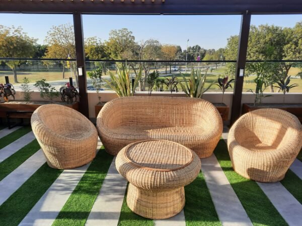 Cane Round Shape Sofa Set - Image 7