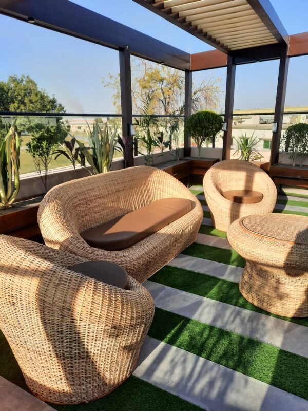 Cane Round Shape Sofa Set - Image 8