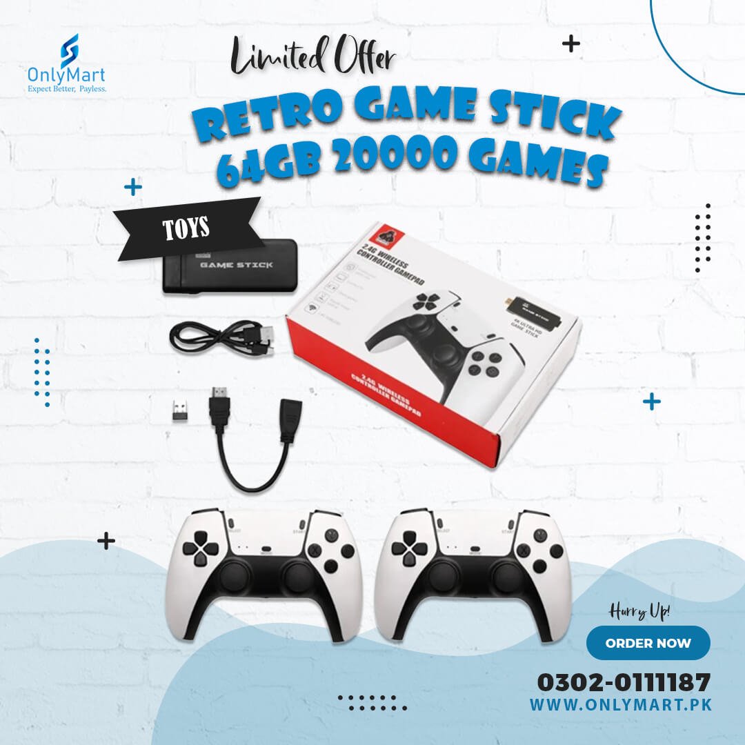 thumbnail interactive-video image 1 of Retro Game Console With 20,000+ Classic Games - Wireless Stick For TV Gaming With Dual Controllers 1 of 10