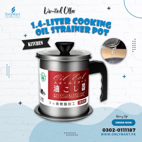 1.4-Liter Cooking Oil Strainer Pot