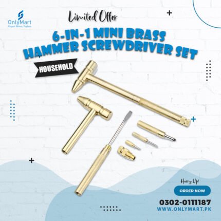6-in-1 Mini Brass Hammer Screwdriver Set
